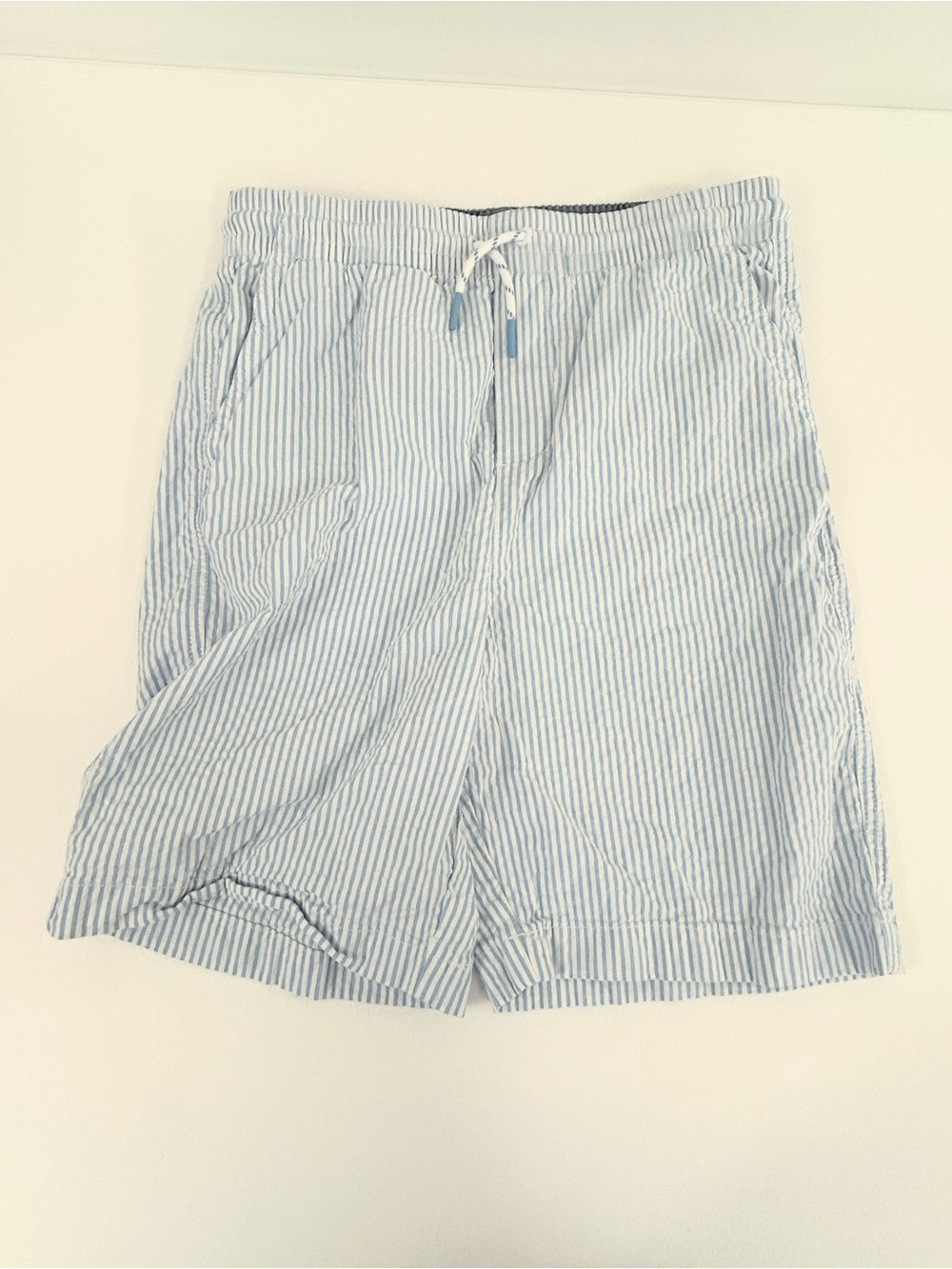 Vineyard Vines Blue White Striped Seersucker Performance Jetty Shorts Boys Sz 18